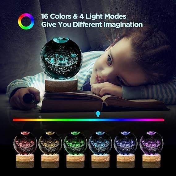 Magical 3D Crystal Moon Lamp | Aesthetic Night Light